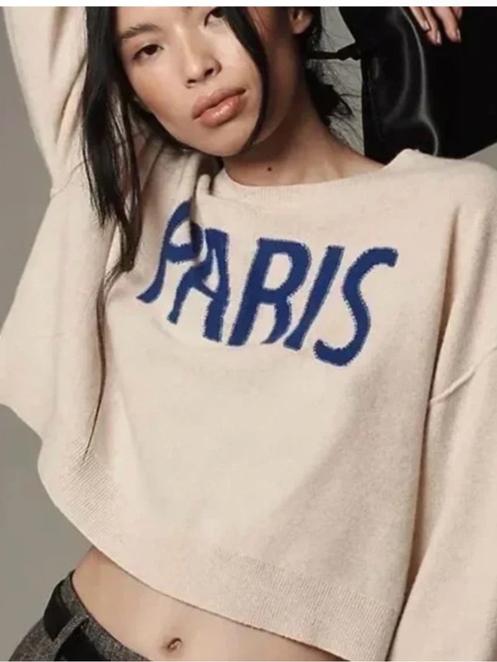 Pilcro Sweaters - Pilcro The Alani Cashmere Sweater Pullover Paris Beige